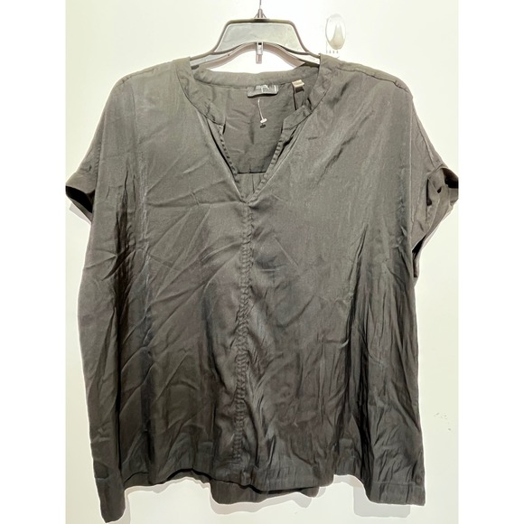 Tahari Tops - Tahari Woman Black V-Neck Short Sleeve Blouse Plus Size 3X Relaxed Fit Top